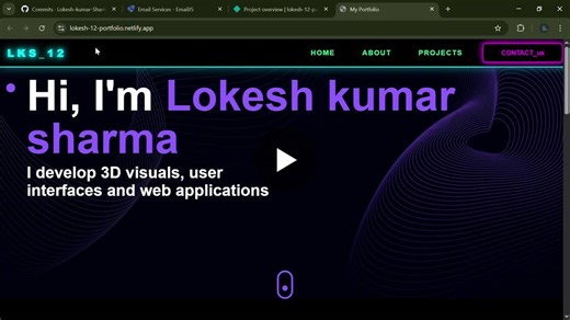 #webdevelopment #frontenddeveloper #reactjs #tailwindcss #javascript #threejs #portfoliodesign #techjourney | Lokesh kumar Sharma