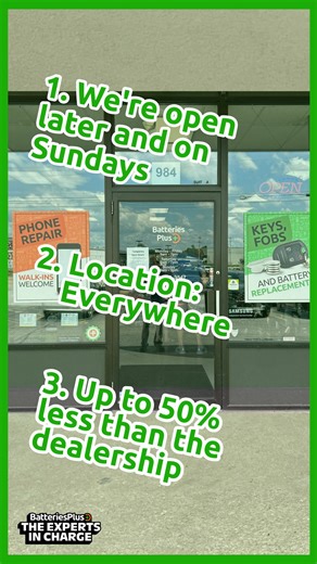 1.7K views · 3 comments | You lost a key fob. Shh, no worries, it happens. But can you really skip the dealership – and the long wait? #batteryreplacement #phonerepair #devicerepair #portablepower #keyfobbattery #localservice #smallbusiness #keyfobreplacement #autobattery #keyfobbattery | Batteries Plus | Facebook