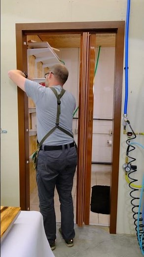 accordion bathroom door install