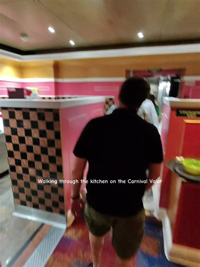 Behind the scenes in the Carnival Valors kitchen! Part of the Chef’s table was to get to tour the kitchen! #carnivalcruise #chefstable #finedining