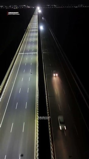 😍 Bahubali Bridge - Night View 🔥 🤩 Vijayawada To Amaravati 🤩 🌜3.1 Kms Bridge On Krishna River 🌛