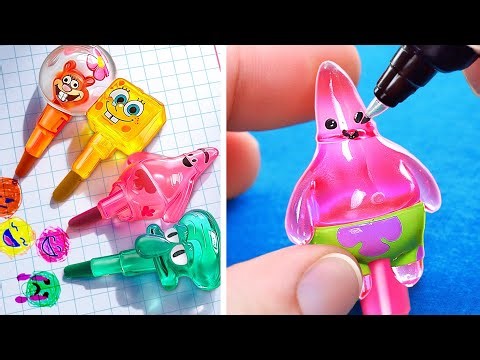 Sponge Bob School Supplies 🤩 *Most Satisfying ASMR Crafts And Gadgets To Try*
