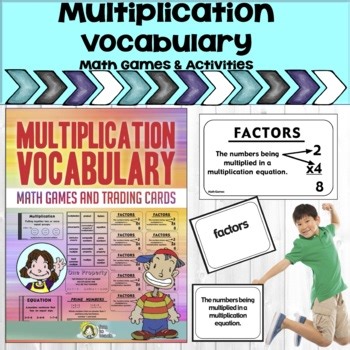 Multiplication Math Vocabulary Flashcards, Games, & Activities - Math Word Wall