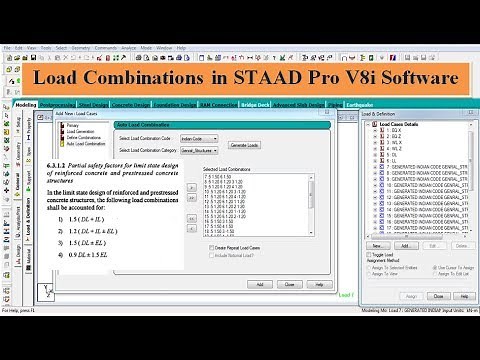 Load Combinations in STAAD Pro V8i Software