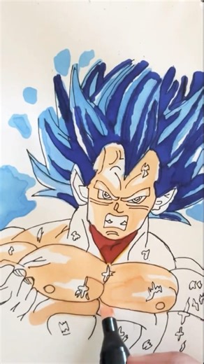 [ASMR] Drawing Vegeta Super Saiyan Blue Evolution - Dragon Ball Super | #shorts #drawtic