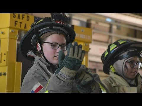 Young women learn about firefighting at SAFD fire training academy