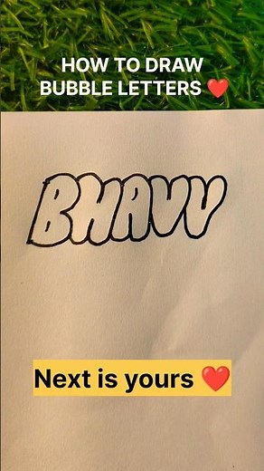 How to Draw BHAVY in Bubble Letters ✨ | Cute Name Design