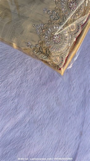 Lazree Sarees® Mandvi_Kutch on Instagram: "If you love this saree than your choice isn’t Simple, Congratulations !! it’s Super STRONG choice. Introducing “SWARNIKA IMPÉRIA : Ivory Glow Couture Saree” Now Just at 6790₹ • ✨ Simply send this Reel in our DM👇 and we’ll send you the purchase link right away. • Order on :- www.lazreesarees.com Search Code : LS065 Call / Whatsapp :- +91 9426472801 • Video Call Shopping Available Free Shipping All Over India 🇮🇳 • Address :- Lazree Sarees, K.T.Shah Roa