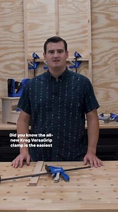 This innovative clamp head is not only repositionable along the bar but also reversible, giving you ultimate flexibility for all your clamping needs. Check out the new VersaGrip Clamps at kregtool.com! | Kreg Tool