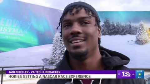 Va. Tech football team enjoys visit to Charlotte Motor Speedway