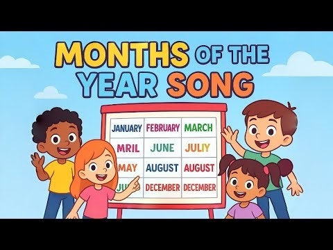 Months of the Year Song | LYRICS | January, February, March, and April