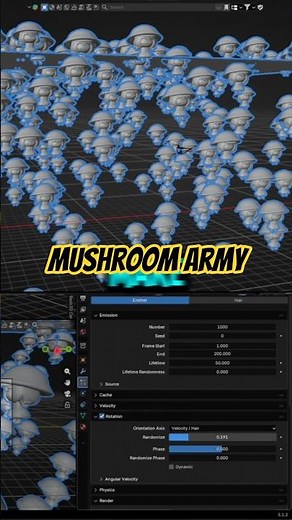 How to make particles in blender #tutorial #mushroom