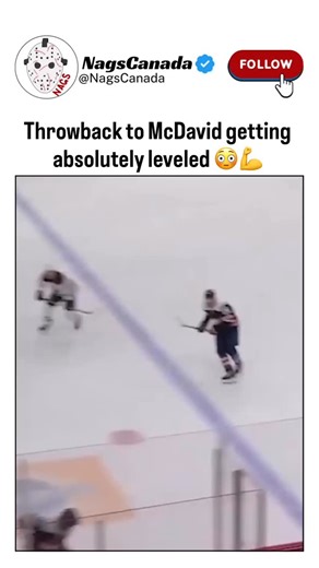 Is this one of the biggest open ice hits you’ve ever seen ? 🤔😂 #Hockey #hockeyplayers #hockeyplayer #Nhl #hockeyhits 🎥 @hockeyfights | NagsCanada