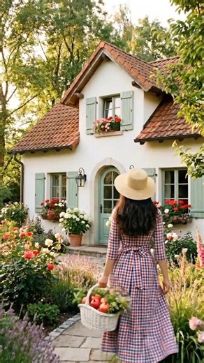 A summer day in a French cottage filled with light and calm 🌸 #slowliving #cozynights #cottagecore