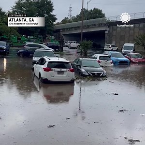 Severe storms turned streets into rivers in downtown Atlanta yesterday, washing away cars and flooding college dorms. | AccuWeather