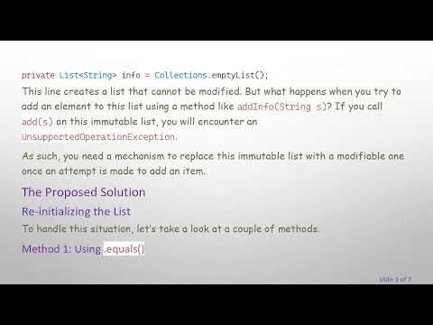 How to Manage a List in Java: Lazy Initialization for Modifiable Lists