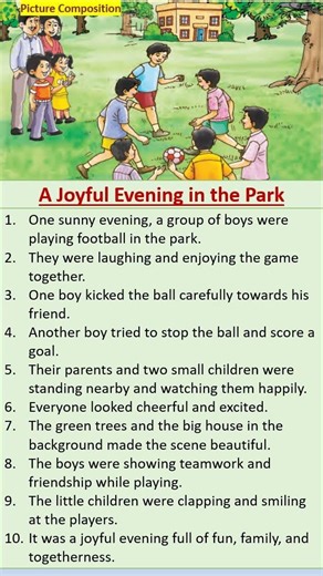 Picture composition in English - A Joyful evening in the Park #english#shorts #viral