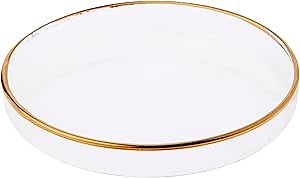 Plymor 4" x 4" Round Glass Display Tray (Gold Rim)