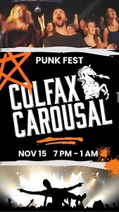 🚨 THIS SATURDAY. NOV 15. Colfax is about to feel exactly like the nights you swore you’d never forget. Colfax Carousal Punk Fest is already getting a TON of buzz and we’re telling you right now: This is the one you don’t want to miss. 18 bands. 3 stages: The Squire • Tight End • Lion’s Lair. Illegal Pete’s is your ticket command central. This is punk the way it used to be — loud, sweaty, gritty, real. Come rock out like it’s 1997 and your knees don’t hurt yet. 🤘🔥 🎟️ $30 all-venue pass (bounc