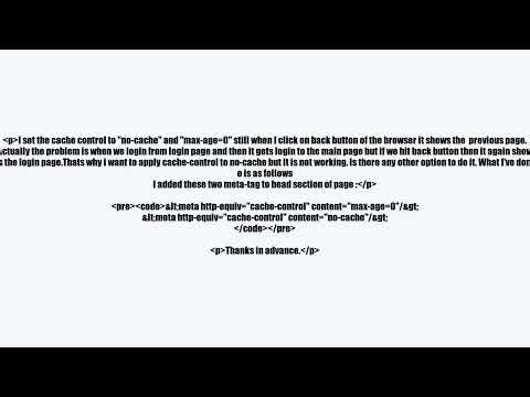 Why is cache control not working?