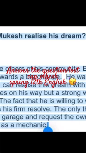 Question/answer 12th English lost spring #youtuber