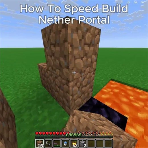 [ Minecraft ] How To Speed Build Nether Portal