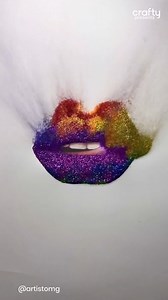 6.4M views · 36K reactions | This artist blows away the glitter to reveal a masterpiece! ✨ #glitter #reveal #art The artist: tiktok.com/@artistomg | Crafty | Facebook