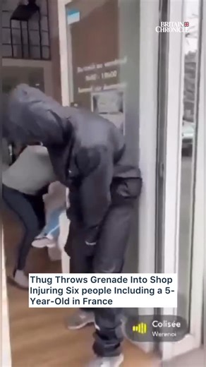 Britain Chronicle on Instagram: "🚨WATCH: 🇫🇷Thug throws grenade into shop injuring six people including a 5-year-old in France. At least six people were injured — including a 5-year-old child — after a grenade was thrown into a beauty salon in Grenoble, southeastern France, on Friday afternoon, police and media reported. ￼ According to authorities, masked individuals entered the salon around 3 p.m. local time, threw an explosive device inside and then fled the scene. The blast caused windows t