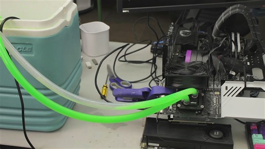 GPU overclocker uses chilled car antifreeze and pond pump to push Intel card to sub-zero temps, sets world record — 'TrashBench' sets GPU benchmark record at -17C, gains 16% more performance