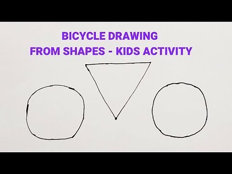 HOW TO DRAW BICYCLE FROM SHAPES || Easy Steps to draw a Bicycle (bike) || Cycle drawing for Kids