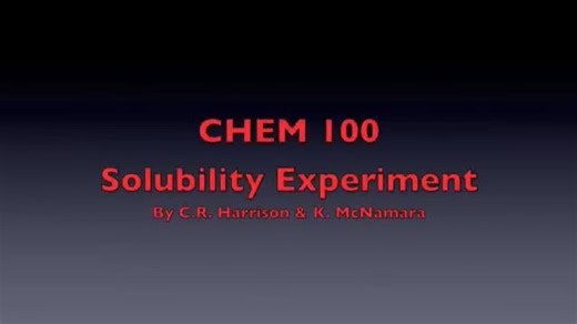 Solubility Experiment