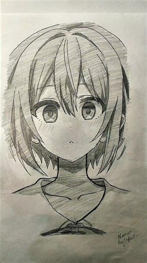 anime girl drawing 💖🔥 #anime #art #shorts