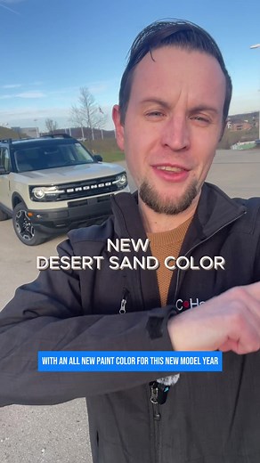 Introducing the 2024 Ford Bronco Sport in Desert Sand Sun-kissed vibes for your off-road adventures ️ This all-new color option is giving serious Sahara vibes, and we're obsessed! Here's why you need Desert Sand in your life: - It's the perfect blend of beige and tan ✨ - Looks amazing with both black and tan interiors - Stands out from the crowd (but still goes with everything) - Exclusively available on all trim levels except Heritage and Freewheeling Editions Ready to hit the trails in style? 