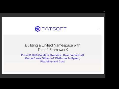 Building a Unified Namespace with Tatsoft FrameworX