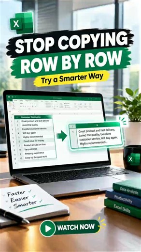 How to Combine Multiple Rows into One Cell in Excel | No TEXTJOIN #shorts #excel #exceltips