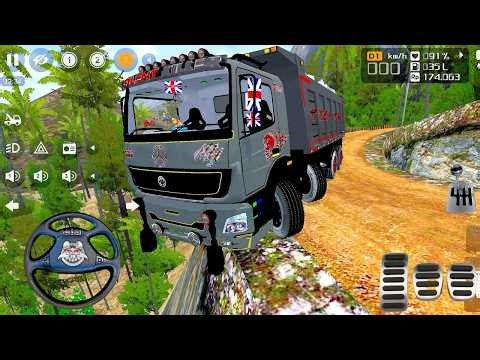 12 Wheeler Heavy Stone Truck Offroad Driving | Bharat Benz Mod Bussid Dangerous Road Challenge