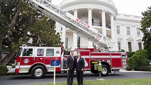 Pierce fire truck takes center stage at White House