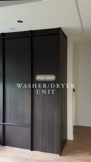 DIY - IKEA Hack on Instagram: "@_casa_seven shared this smart IKEA METOD hack, transforming cabinets into a custom washer-dryer unit! 🚿✨ The design includes hidden storage for an ironing board, sleek built-in handles, and a custom stain for a high-end look. The cabinet was made by @vermaet.interieur Want a detailed breakdown of how to make your own? Jump over to @_casa_seven and check out the pinned post for full instructions! For even more ideas and inspiration, be sure to explore their page!