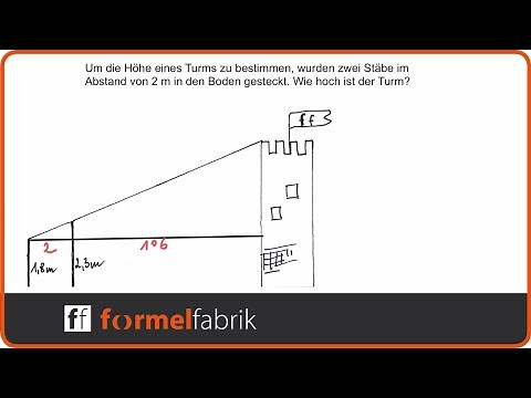 Strahlensatz: Wie hoch ist der Turm? - etwas schwerer - (Nr. 6)
