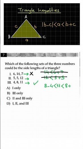 SAT Math Exercises - How to solve Triangle Problems-7