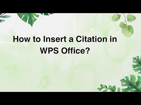 How to Insert a Citation in WPS Office?