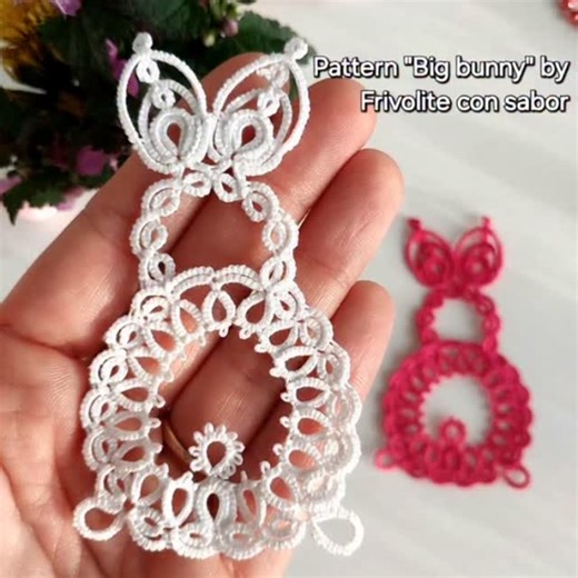 Frivolite con sabor on Instagram: "One round tatting pattern "Big bunny"🐰 is available in my etsy shop. PDF file contains photo instruction step-by-step. Pattern is here ⬇️ https://frivoliteconsabor.etsy.com/listing/1904839285/one-round-tatting-pattern-pdf-big-bunny #tattingbunny#tattingpattern#frivolitepatron#tattinghare#frivoliteconsabor"