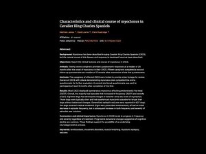 49. Characteristics and clinical course of myoclonus in Cavalier King Charles Spaniels