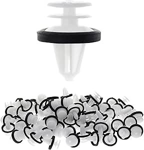 MOTOALL Nylon Fender Liner Door Trim Panel Bumper Shield Retainer Fastener Rivet Push Clips for 9mm Hole Ford C-Max Escape Explorer Focus Fusion Taurus Transit Car Auto Body - 100pcs