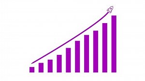 Business Graph chart With rocket growth animation, graph chart with growing business concept, growth Graph With rocket Sale Symbols