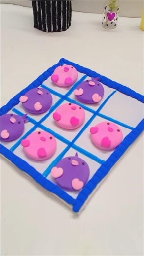 DIY tic tac toe game 🩵🩷 #foryou #diy #shorts #craft #viralvideo #viralsong
