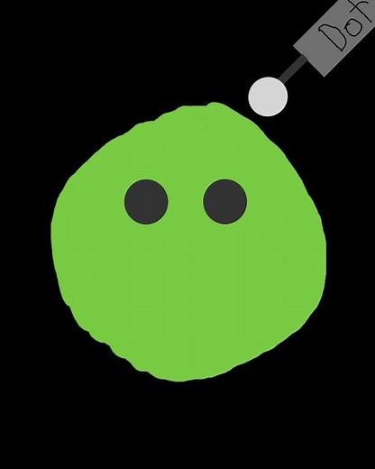 The drawn green emoji