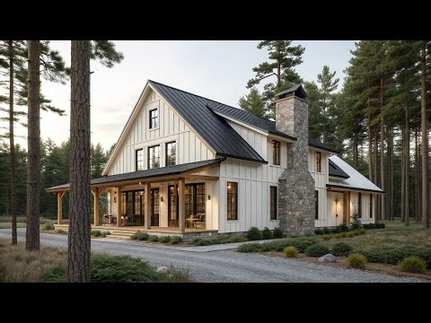 Modern Farmhouse Cabin in the Forest | Cozy Luxury Home Tour with Rustic Interiors