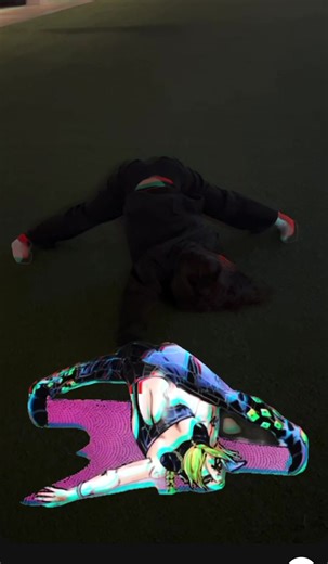 ジョジョの靴下アクションと気合いのポーズ