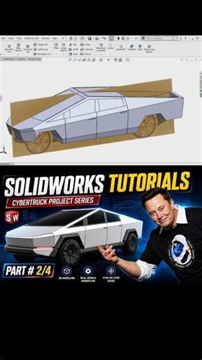 Cybertruck SolidWorks ⚡ Part 2 Progress #shorts